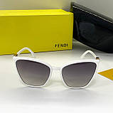 Жіночі сонцезахисні окуляри Fendi (0433) white, фото 4