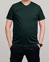 Чоловіча однотонна футболка, темно-зеленого кольору