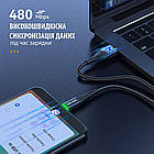 Кабель microUSB — USB (2m) 3.0 А Fast Charging дата-дрот швидкого заряджання передавання даних для телефона USLION, фото 4