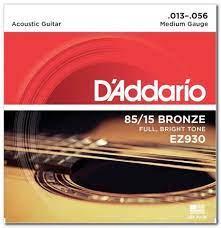 Струни для акустичної гітари D'Addario EZ930 Bronze 85/15 Acoustic Guitar Strings Medium 13/56