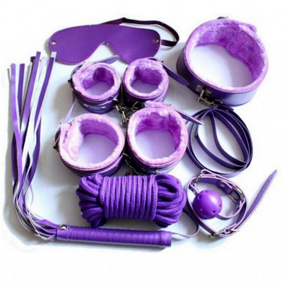 Набір для БДСМ, садо-мазо атрибутика, рожевий з чорним, фото 1