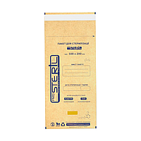 Крафт-пакети для повітряної стерилізації ProSteril 100х200 мм (паперові, коричневі), 10 шт.