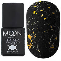 Moon Full Top Leaf Gold Mat - матовый топ без липкого слоя с золотистыми хлопьями, 8 мл