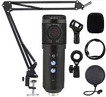 Студійний мікрофон F1 Pro (USB) зі стійкою пантограф і поп-фільтром Black