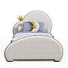 М'яке ліжко для дітей та підлітків MeBelle SKAYA 80х190 см односпальне м'яке, молочно-біле, фото 2