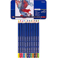 Олівці кольорові Marco Chroma 12 кольорів у метал. кейсі