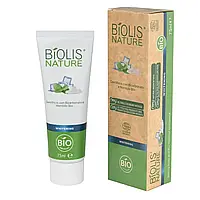 BIOLIS NATURE – 99% натуральні інгредієнти! Відбілююча зубна паста з бікарбонатом та ментолом Біо, Італія