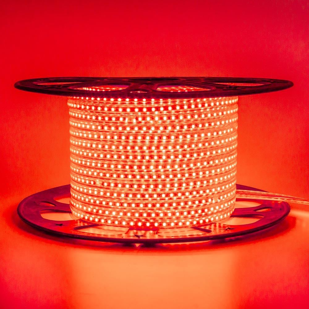 Світлодіодна стрічка 220V, 2835, 120 led/m, 8W, IP68, 720Lm, червона, фото 1
