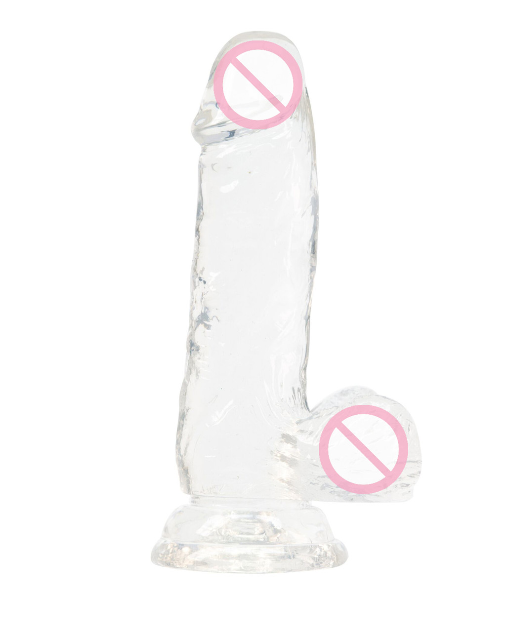 Фалоїмітатор реалістичний із мошокою ADDICTION — Crystal Clear Dildo with Balls — 6"