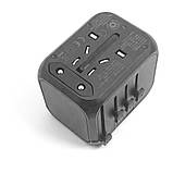 Універсальний адаптер для подорожей та будинку мережевий USB Travel Adapter перехідник для розеток Чорний, фото 6