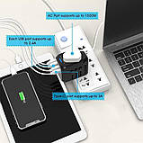 Універсальний адаптер для подорожей та будинку мережевий USB Travel Adapter перехідник для розеток Чорний, фото 9