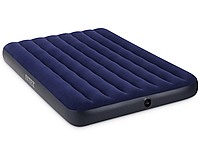 Надувной матрас Intex полуторный 137х191х25 см темно-синий / Матрас туристический / Матрас надувной для сна