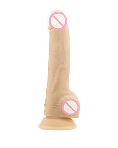 Вібратор реалістичний із ротацією ADDICTION — Naked — 9" Thrusting Dildo with Remote — Vanilla