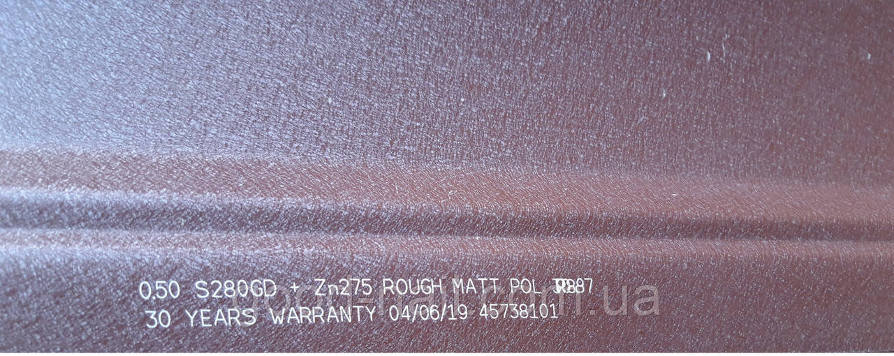 Металлочерепица Monterrey 0,5 мм матовое покрытие RR-887 (RAL-8017) Шоколадно-Коричневый (Ruukki) - фото 3 - id-p1630566772