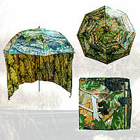 Зонт палатка для рыбалки 2.2 м Камуфляжая палатка зонтик туристическая, карповый зонт с занавеской (SH)