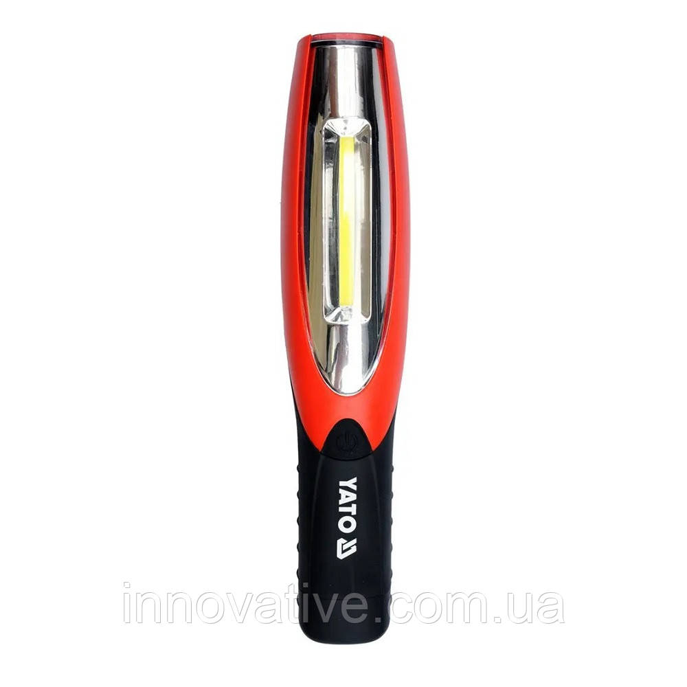 Світлодіодний акумуляторний ліхтар YATO YT-08502 LI-ION 3.7 В із зарядним пристроєм (Чорно-жовтогарячий)