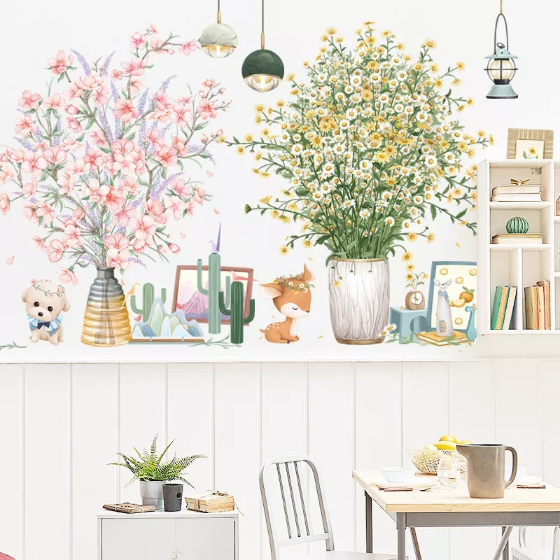 Вінілові наклейки Польові квіти собачка оленяк (лист 60 х 90 см) Б470-1 SR-AB