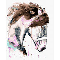 Картина по номерам "Лошадь в акварельное пятнышко"
