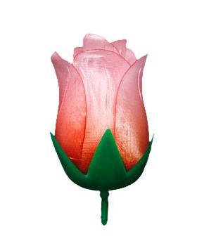 Бутон троянди штучний (рожево-червоний, 100 шт.) Діаметр 4 см Висота 8,5 см, Штучні бутони квітів, Квіти для декору