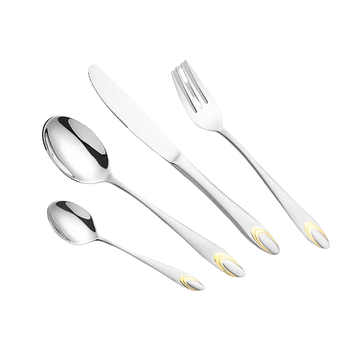 Набір столових приладів Maestro MR-1513G-24 з нержавіючої сталі на 6 персон | Фраже 24 предмети Маестро