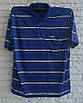 Футболка чоловіча батальна в смужку з коміром 52-58, фото 4