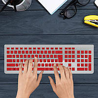 Наклейка на клавіатуру ноутбука з Українською розкладкою червона з оракалу