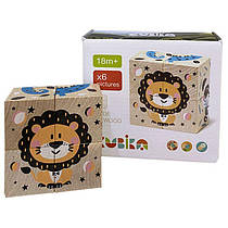 Дерев'яні кубики Тварини (Кубика, Cubika) 15429, 4 кубика, вік від 1 до 3 років