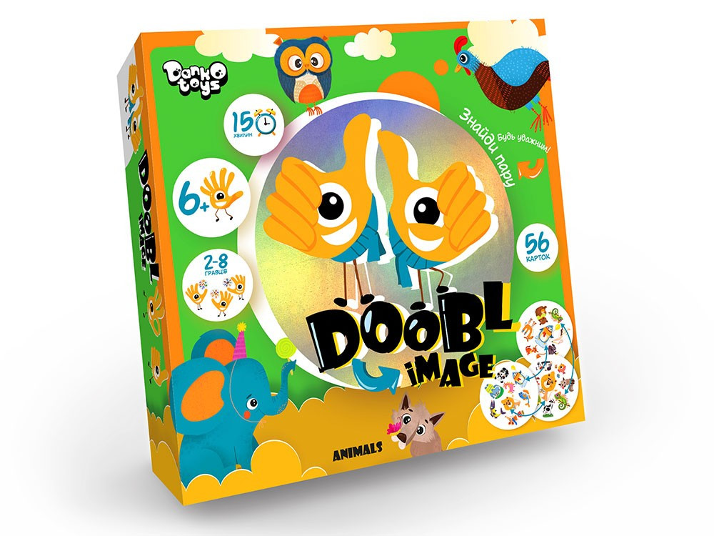 Гра настільна Danko Toys Doobl Image велика Animals (добль, знайди пару) (Укр) (DBI-01-03U)
