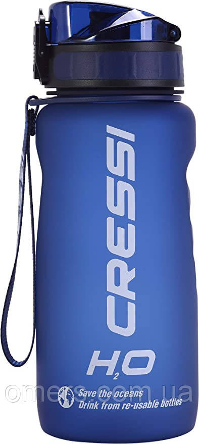 Матова термопляшка Cressi Water Bottle H20, синя