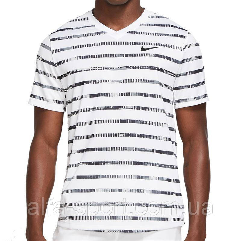 Футболка Nike Court Dri-Fit Striped Victory Crew (DD8515-100), фото 1
