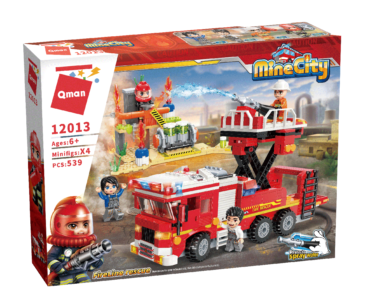 Конструктор BRICK 12013 MineCity-FireLine rescue 539дет.скрик.кор