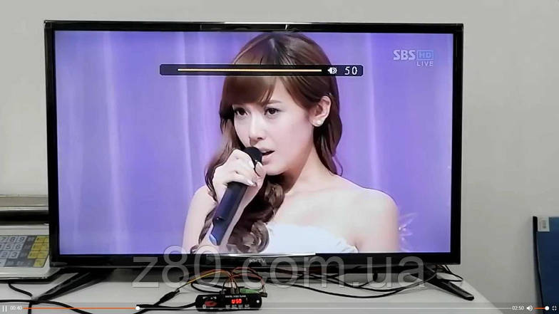 Вбудовуваний MP5 плеєр MP4 відео для телевізора FM радіо USB microSD 5-12В Bluetooth, фото 3