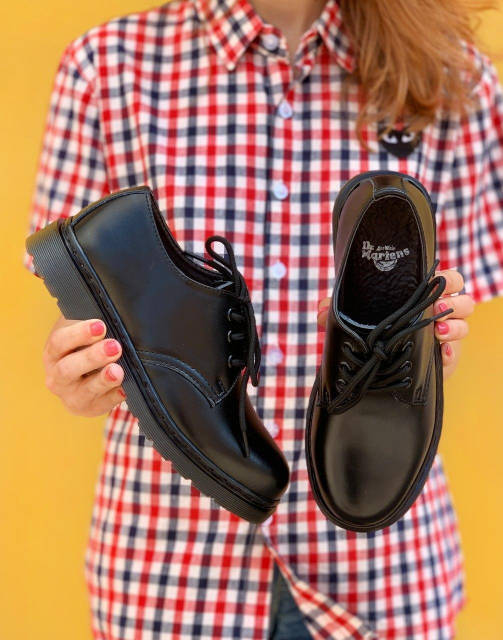 Туфли женские черные Dr. Martens 1461 Mono black (02935