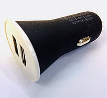 Автомобільний зарядний пристрій usb MOD-2210/ XKX-006 чорні про резиновоые ( 12V/2USB/2A )
