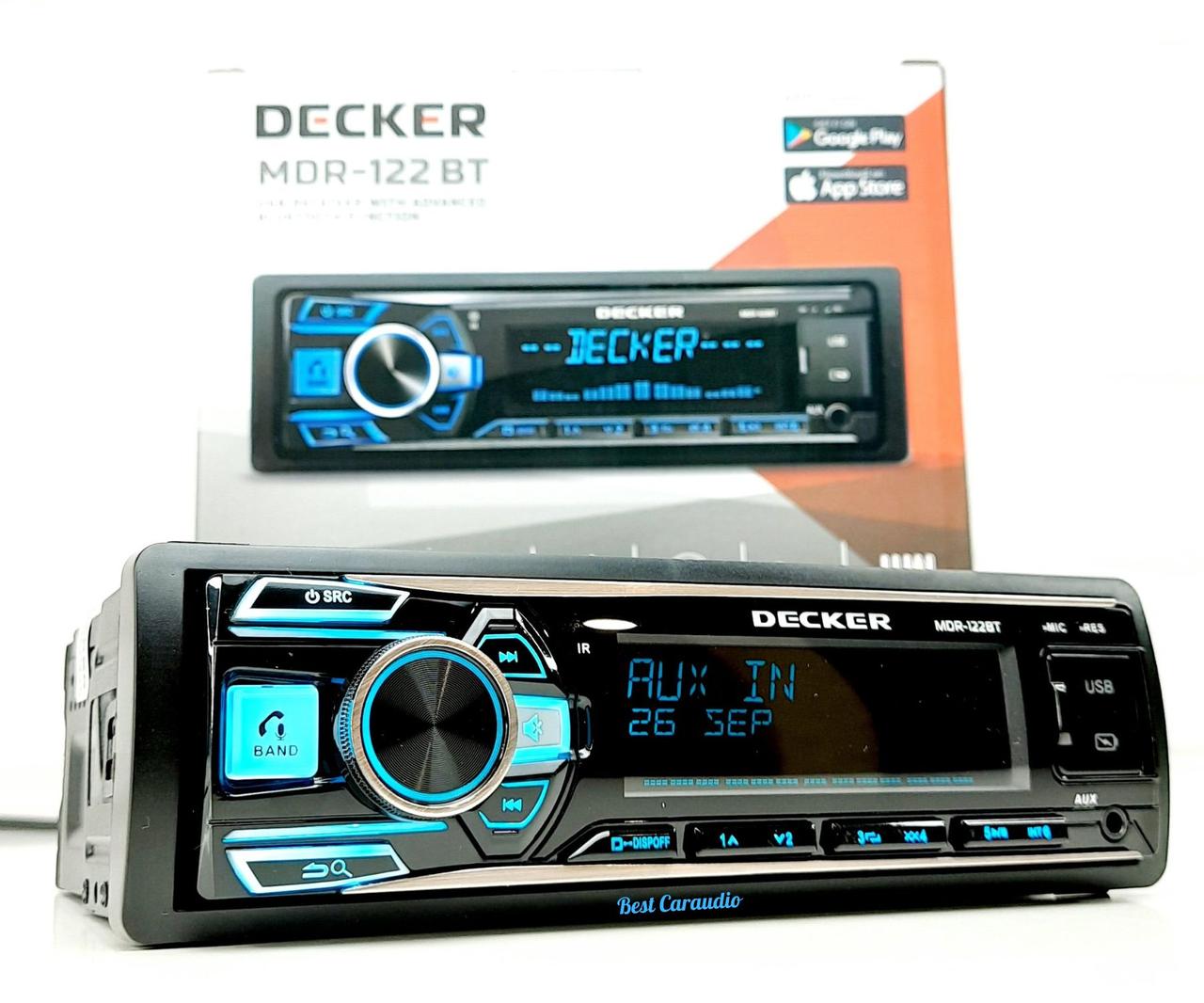 Процесорна магнітола 1-din Decker MDR-122BT, фото 1