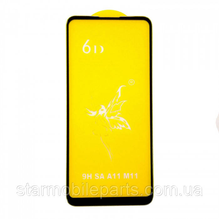 Защитное стекло 6D Premium Samsung A115 Galaxy A11 2020 Full Glue полная проклейка, черное
