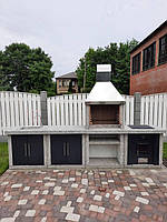 Уличный камин-барбекю "Гарден Шеф" Комплект с темными фасадами 1