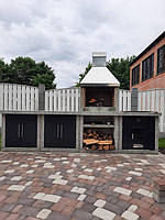 Уличный камин-барбекю "Гарден Шеф" Комплект с темными фасадами 3