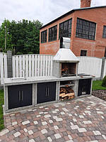 Уличный камин-барбекю "Гарден Шеф" Комплект с темными фасадами 4