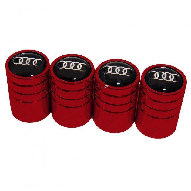 Ковпачки на ніпель для автомобіля Аудіо Alitek Long Red Audi, 4 шт.
