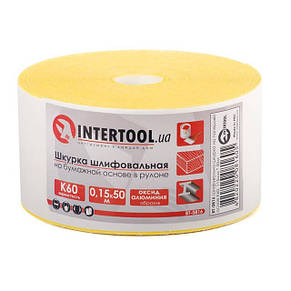 Шліфувальна шкурка на паперовій основі К60, 115мм*50м. INTERTOOL BT-0816, фото 1