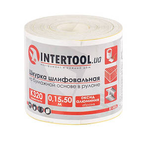 Шліфувальна шкурка на паперовій основі К320, 115мм*50м. INTERTOOL BT-0826, фото 1