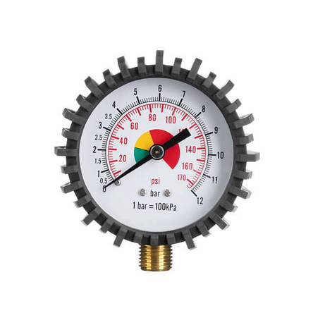 Манометр до пістолета для підкачування з гумовим покриттям INTERTOOL PT-0502 1/4", фото 2