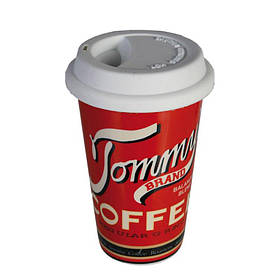 Фарфоровий кухоль з силіконовою кришкою "Tommy" 16х10 см