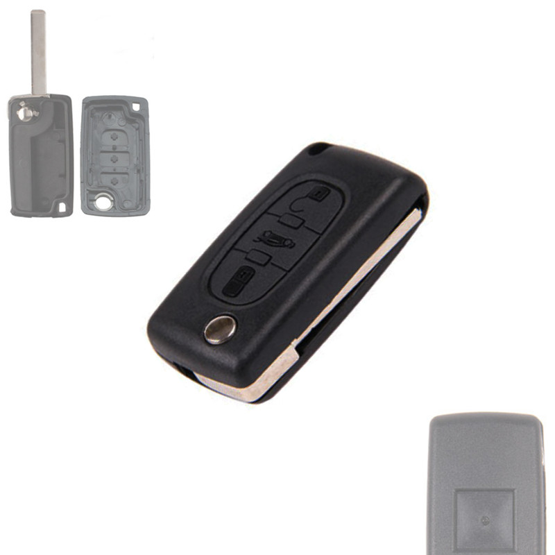 Викидний ключ, корпус під чіп, 3кн, Peugeot, ніша CE0523, HU83, фото 1