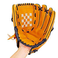 Перчатка (ловушка) для бейсбола цвет желтый PVC, р-р 10,5
