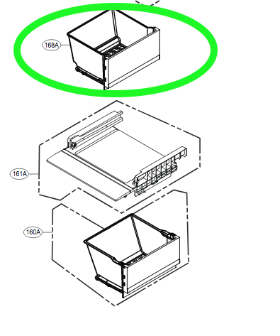 Ящик морозильной камеры LG AJP74894405 для GC-J247 GC-L247 GC-M247 GC-M257 GC-Q247 GC-X247