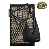 Коврик акупунктурный с подушкой 4FIZJO Eco Mat Аппликатор Кузнецова 68 x 42 см 4FJ0179 Black/Gold