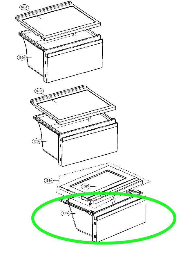 Ящик холодильної камеры холодильника LG  AJP73816802 для GC-B207 GC-C207 GC-L207 GC-P207, фото 1