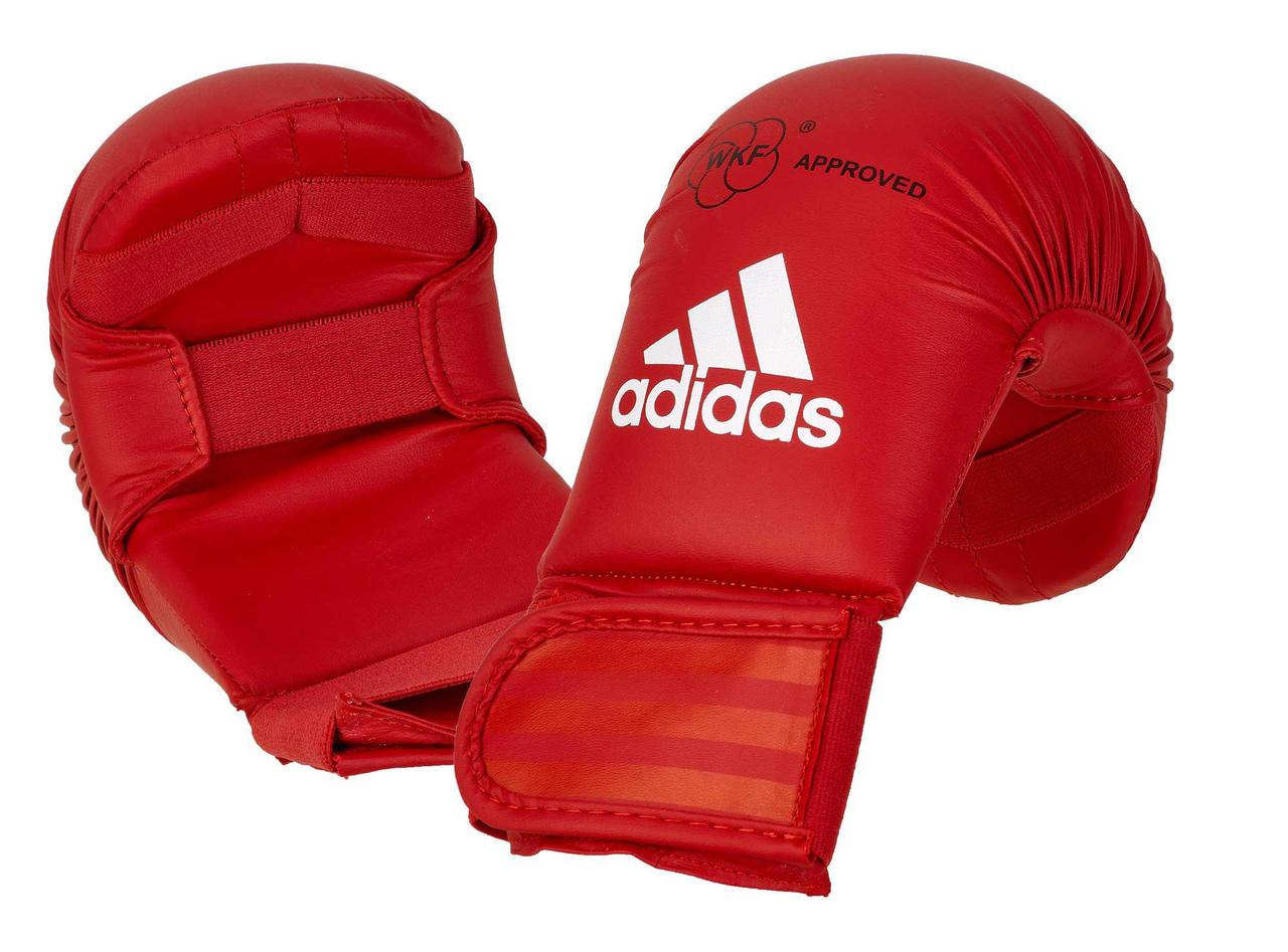 Рукавички для карате Adidas WKF червоні без захисту великого пальця XL